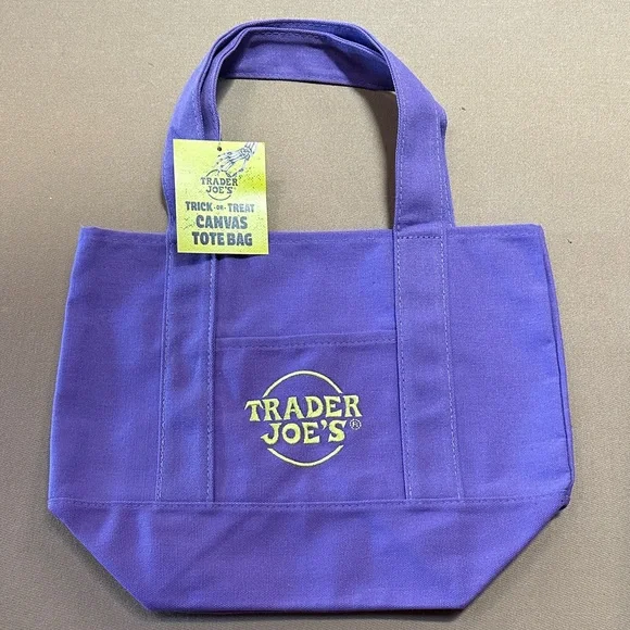Trader Joe's Purple Canvas Tote Bag - Picture 1 of 1